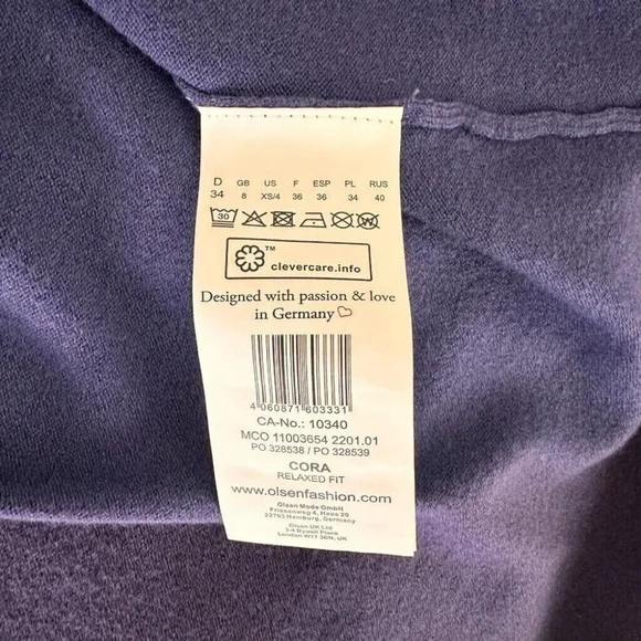 Olsen Women’s Snap Button Mock Neck Sweater Size 4 XS Blue Soft New - Picture 12 of 14